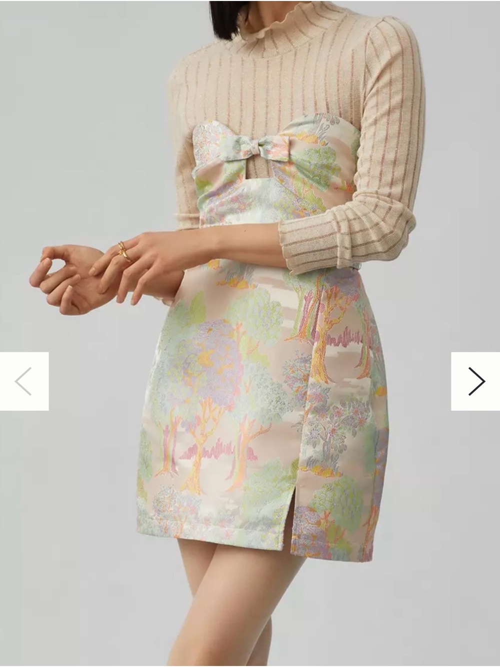 Anthropologie Maeve Strapless Bow Mini Dress
